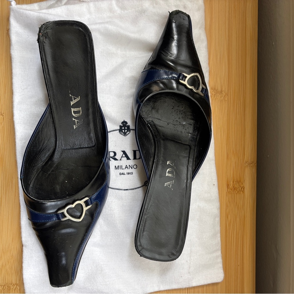 Prada Kitten Heel Mules